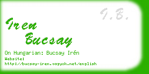 iren bucsay business card